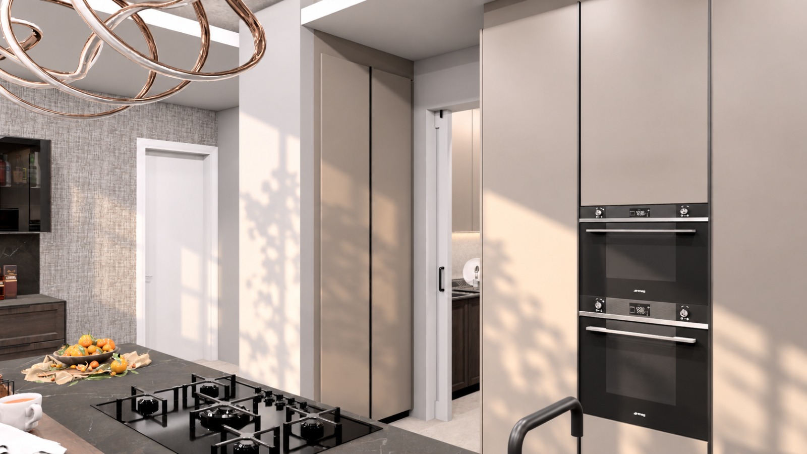 Sink run and tall storage