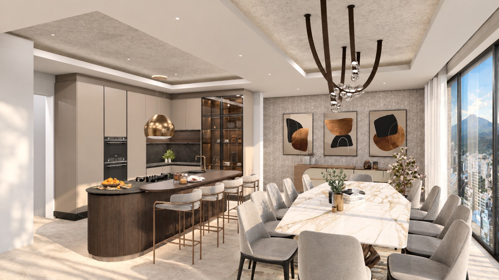 Kitchen and dining — overall view